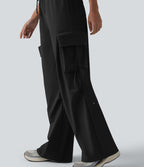 Pantalon cargo droit de sport taille haute effet frais InstantCool à séchage rapide, cordon de serrage et poches, protection solaire UPF40+