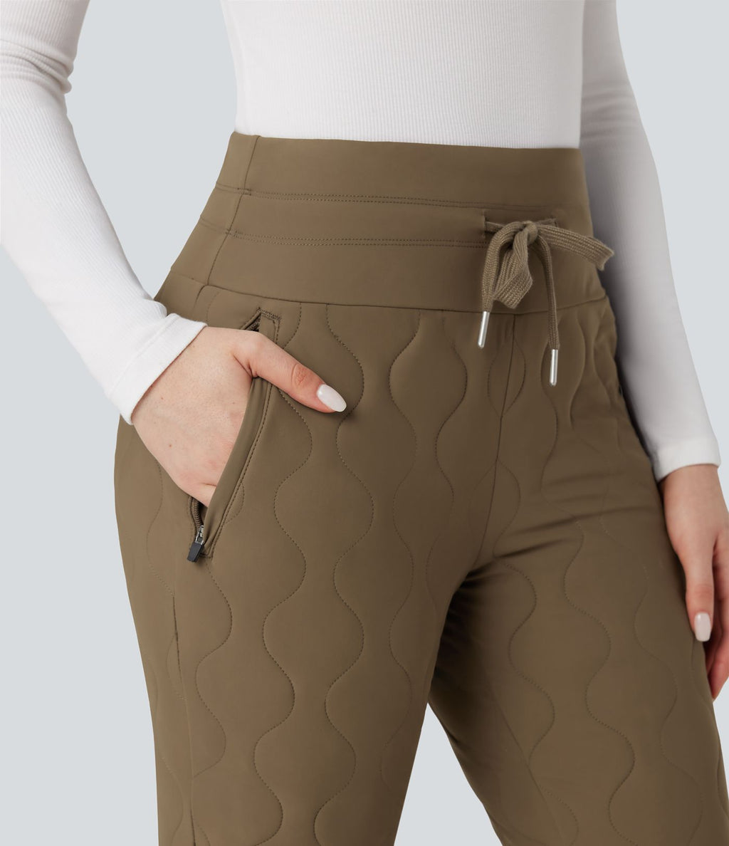 Jogging matelassé casual PuffFlex taille haute avec cordon de serrage et poches