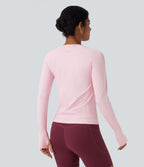 Haut de sport yoga manches raglan longues avec passants pouces sans couture OneForm Seamless Flow