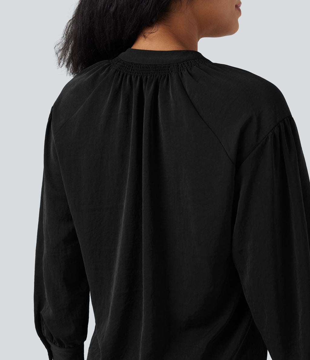 Chemise de travail manches longues col V