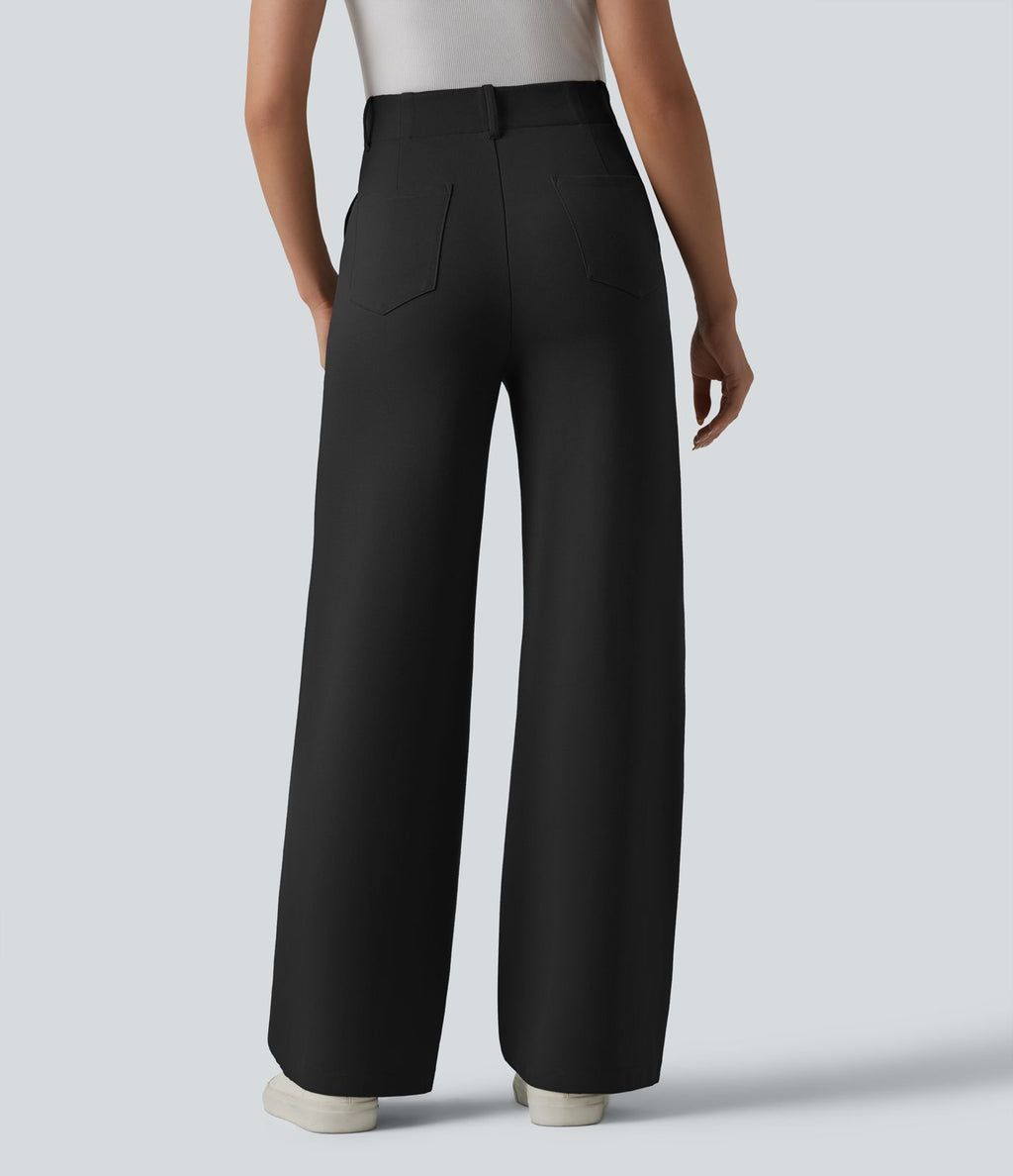 Halara Flex™ Pantalon tailleur droit taille haute avec poches