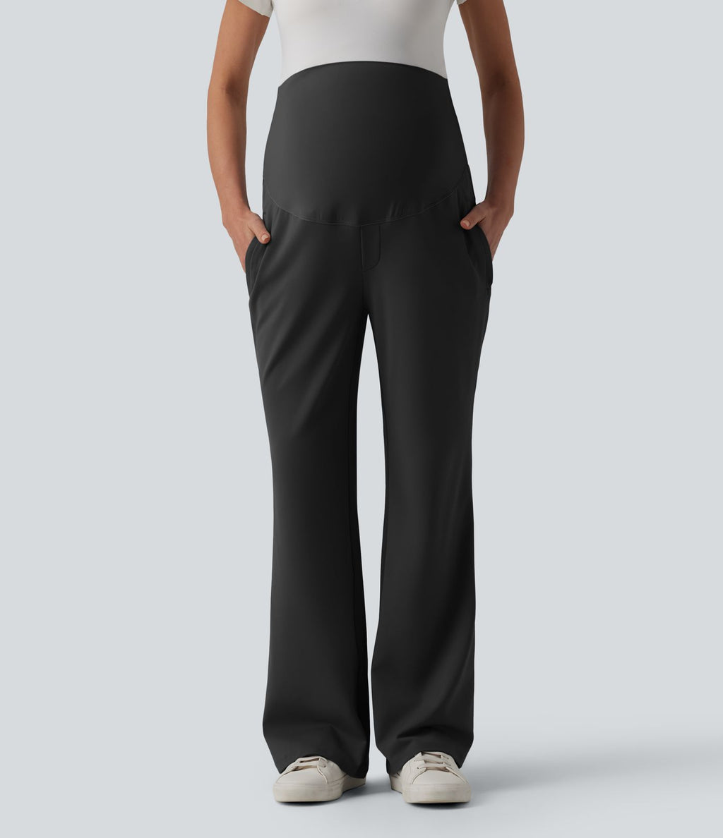 Halara Flex™ DayStretch Pantalon tailleur maternité évasé taille très haute avec poches zippées