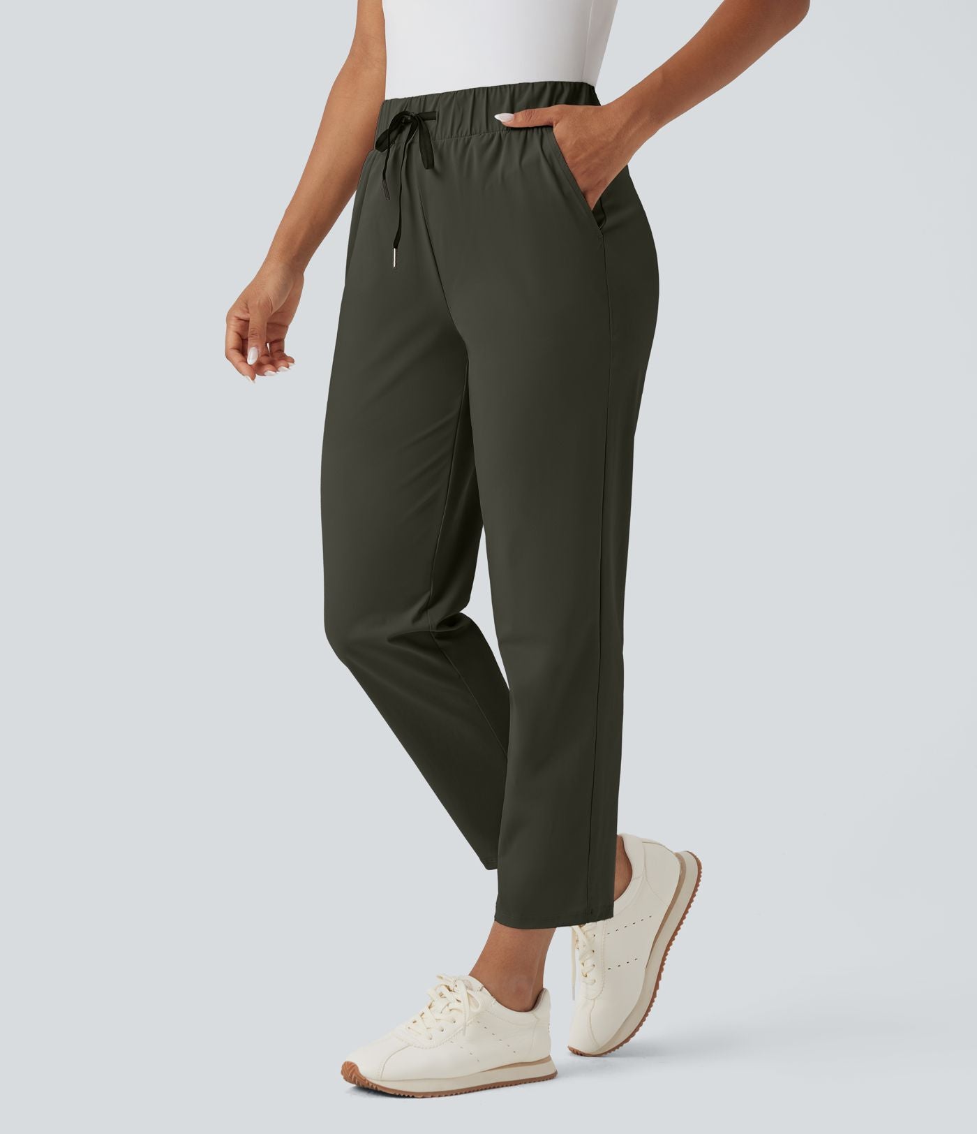 Pantalon golf fuselé taille haute cordon poches séchage rapide - Poche tee de golf