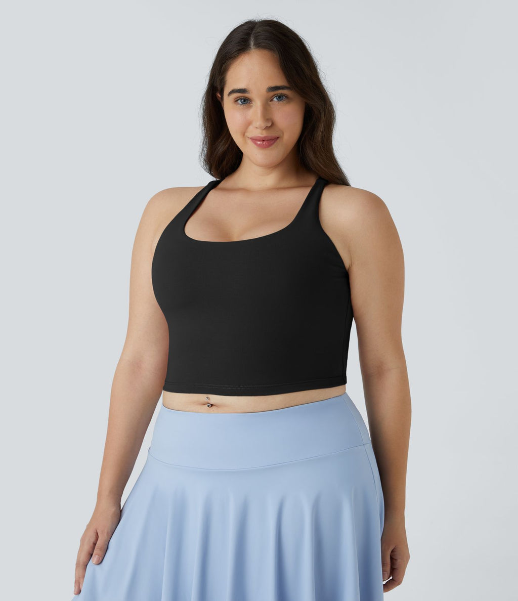 Débardeur Yoga Court Dos Nu Croisé Grande Taille