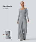 Combinaison workout SoftlyZero™ Airy manches longues trous pouces Cool Touch avec poches - Édition Easy Peasy
