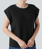 Gilet pull de travail col rond à blocs de couleurs