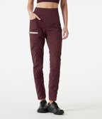 Pantalon slim de running taille haute à séchage rapide avec fronces et poches