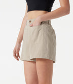 Short casual taille haute toucher lin 7,5 cm avec poches