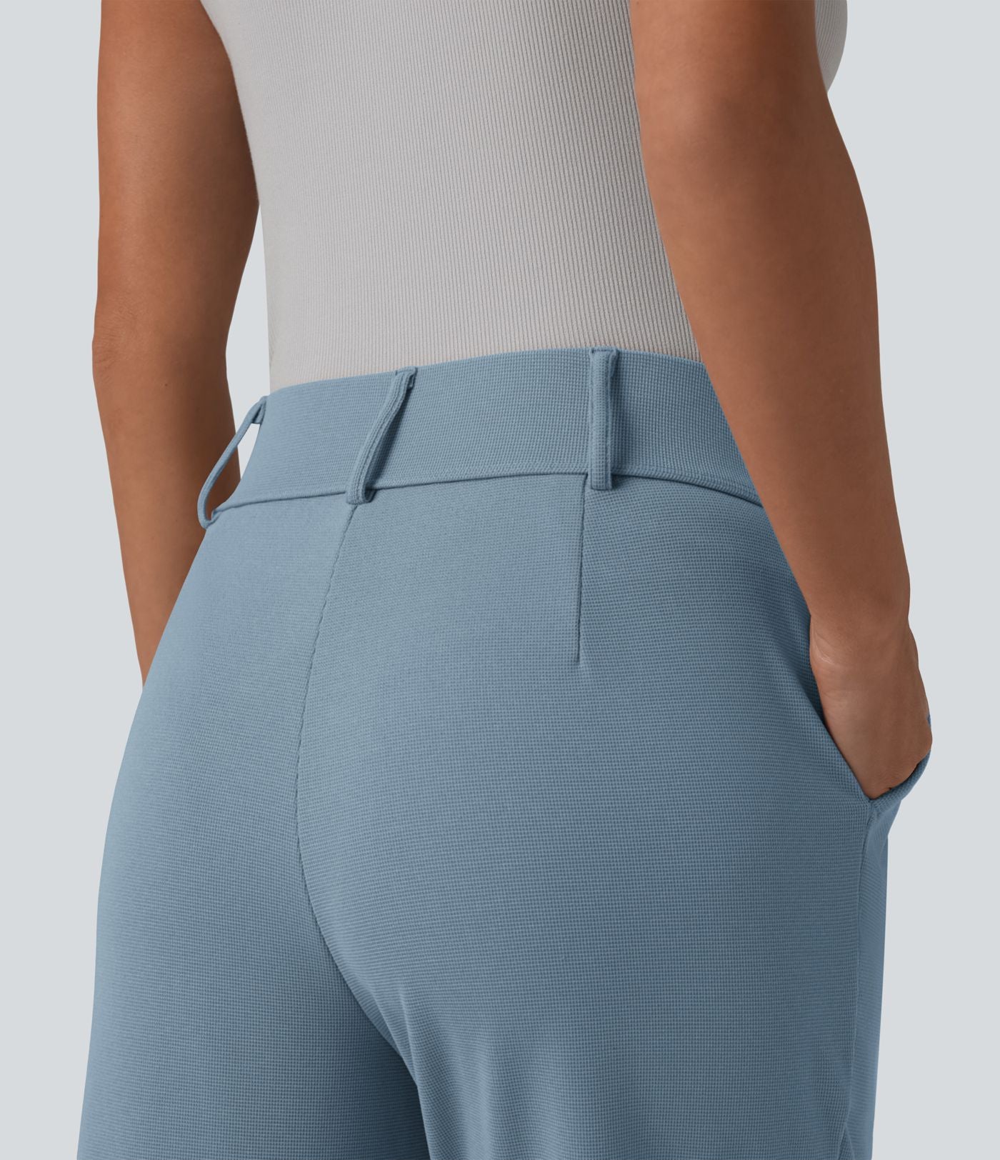 Halara Flex™ Pantalon tailleur fuselé taille haute en tissu gaufré avec poches