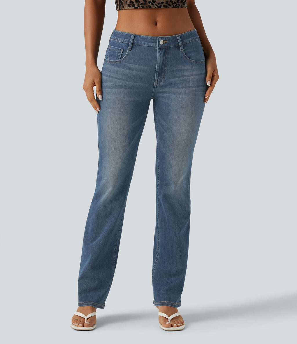 Jean bootcut Halara Flex™ taille basse délavé avec poches