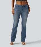 Jean bootcut Halara Flex™ taille basse délavé avec poches