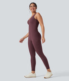 Combinaison de sport Halara UltraSculpt™ col V gainante push-up à poches