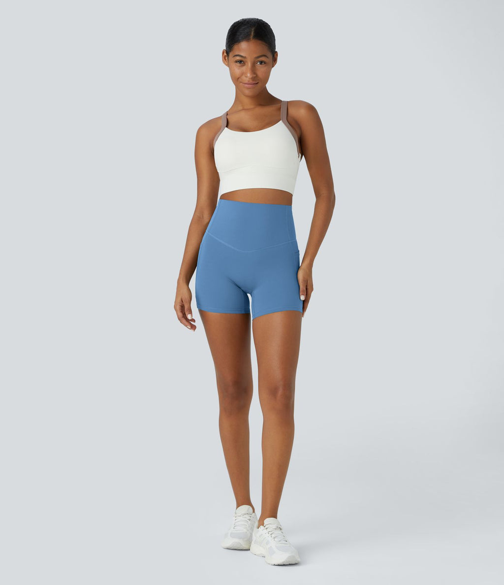 Short cycliste d'entraînement gainant taille haute UltraSculpt™ SoCinched à poches latérales 12,5 cm