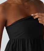 Haut bandeau babydoll Breezeful™ à smocks, bas volanté et séchage rapide