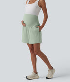 Short de yoga maternité 2-en-1 SoftlyZero™ Airy taille très haute effet frais InstantCool 17,5 cm avec poches