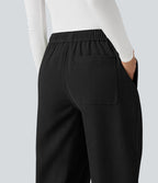 Pantalon taille mi-haute avec poches