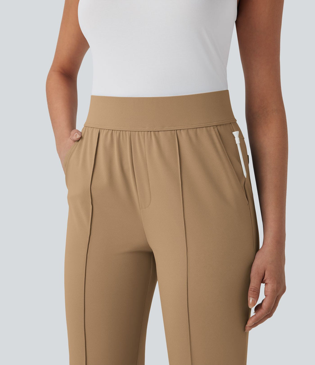 Pantalon de golf séchage rapide, taille mi-haute, avec poches et poche tee, UPF40+