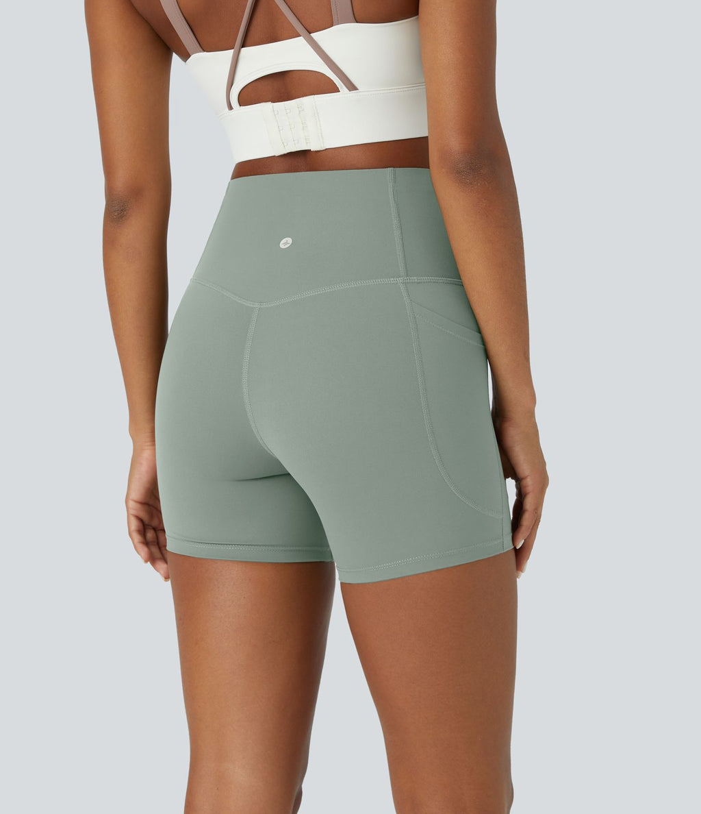 Short cycliste d'entraînement gainant taille haute UltraSculpt™ SoCinched à poches latérales 12,5 cm