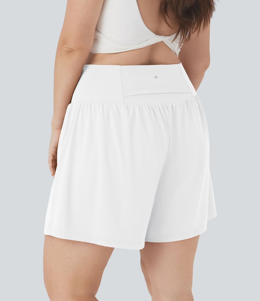 Short tailleur 2-en-1 Cool Touch yoga taille très haute Softlyzero™ Airy grande taille 17,5 cm avec poches