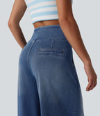 Jean large Halara Flex™ délavé décontracté, taille haute, à poches