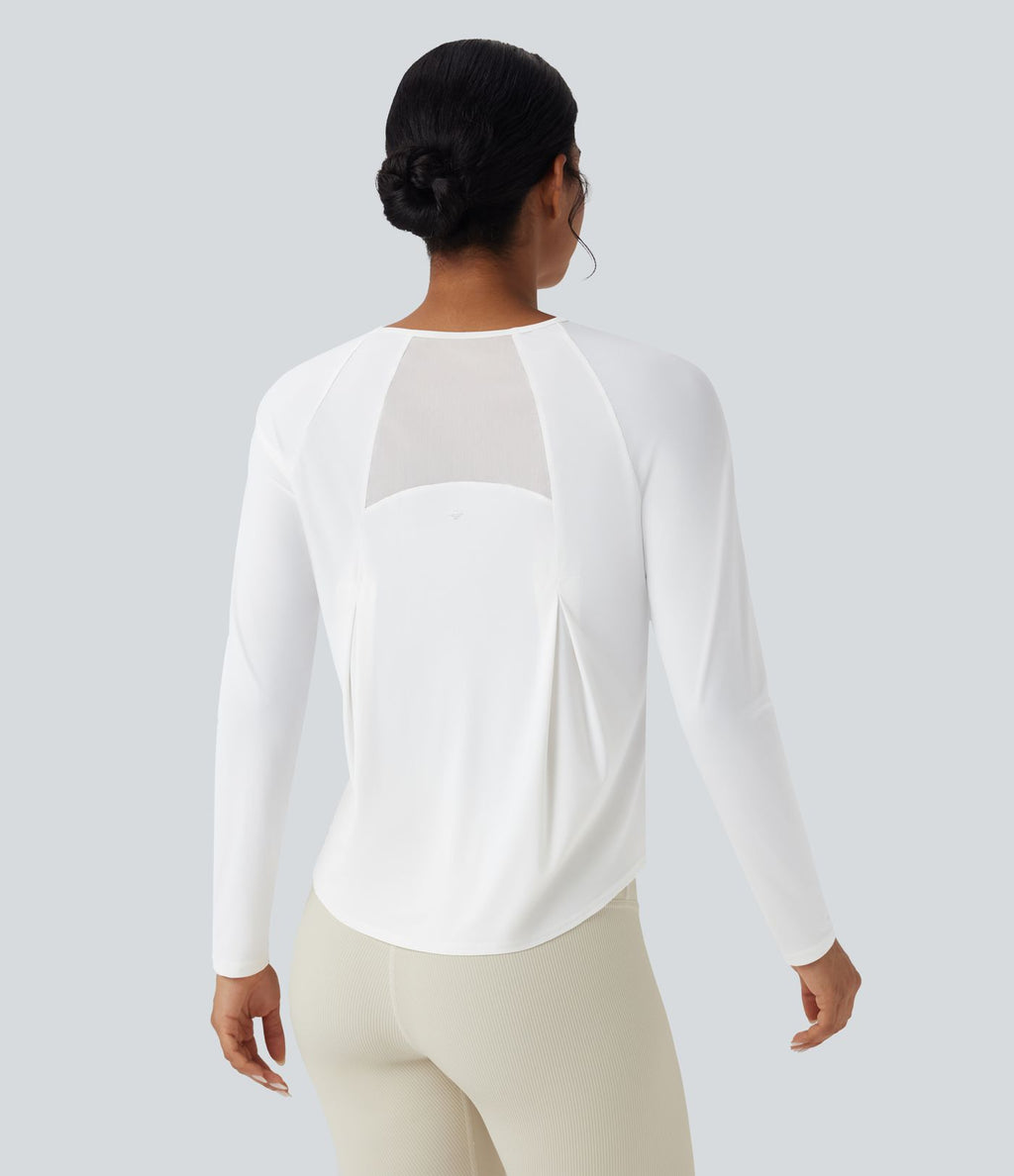 Haut de sport running séchage rapide toucher frais mesh contrastant ourlet arrondi
