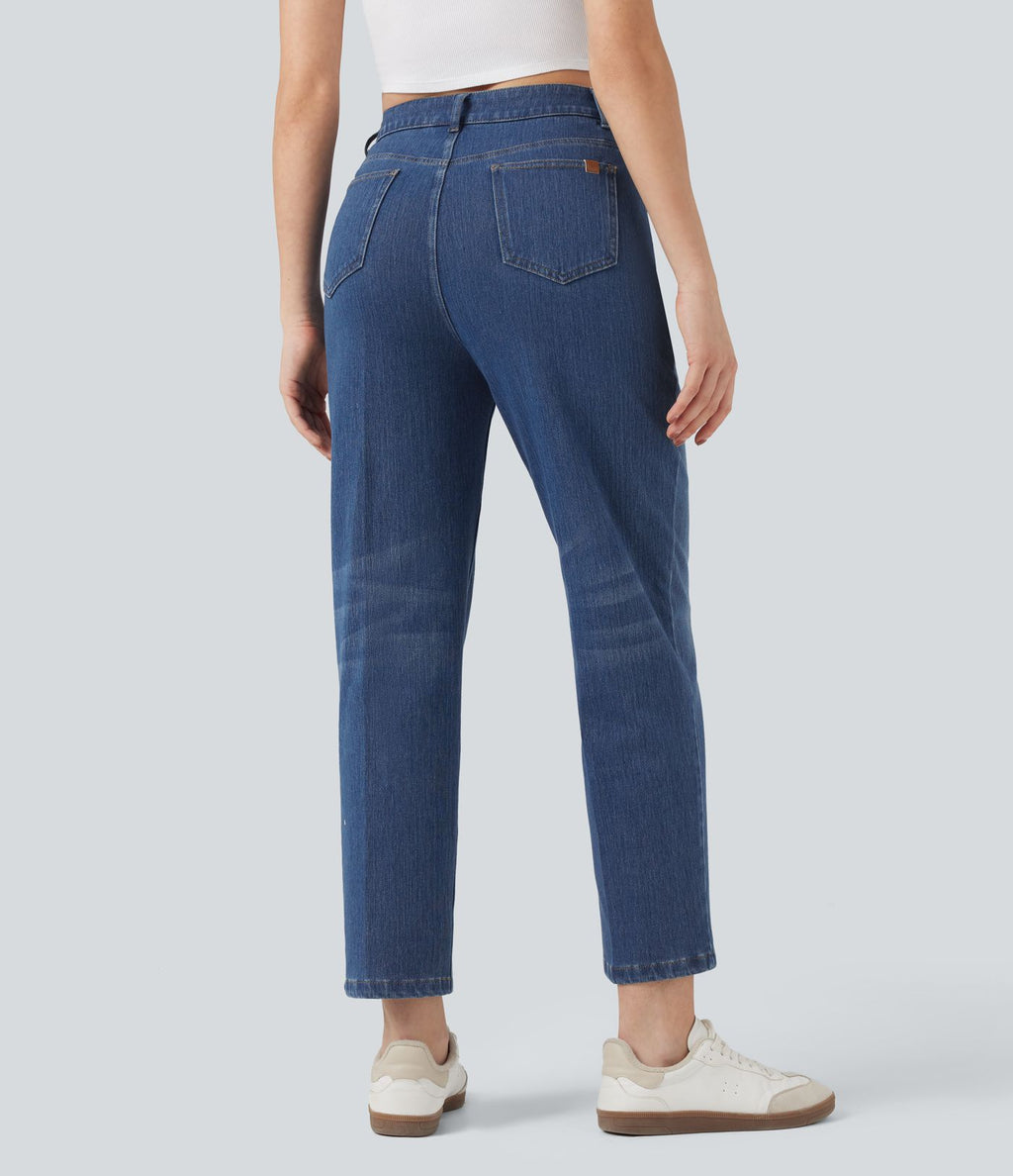Jean droit 7/8 Halara Flex™ taille haute avec poches