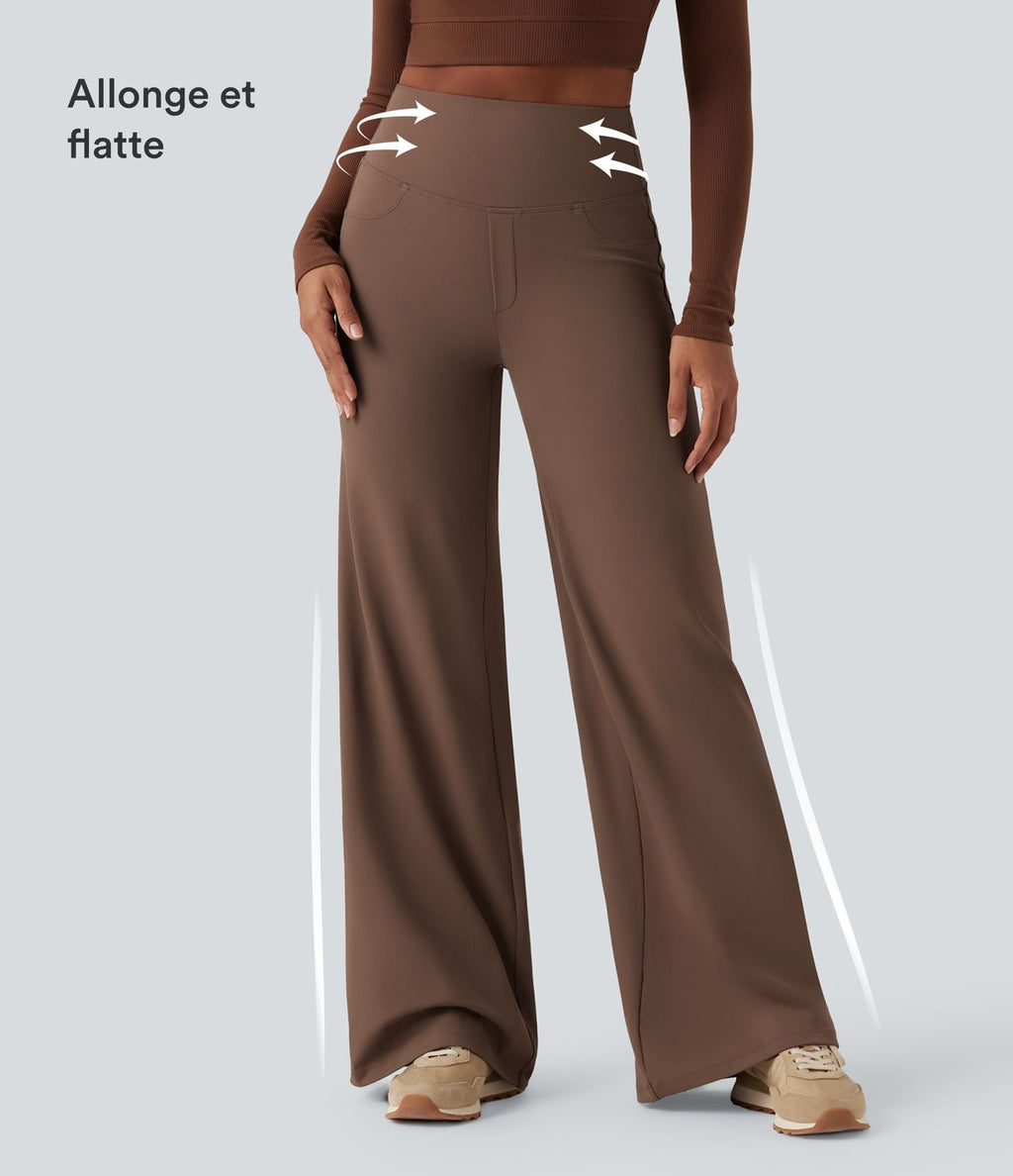 Pantalon yoga large gainant taille haute DayStretch avec poches