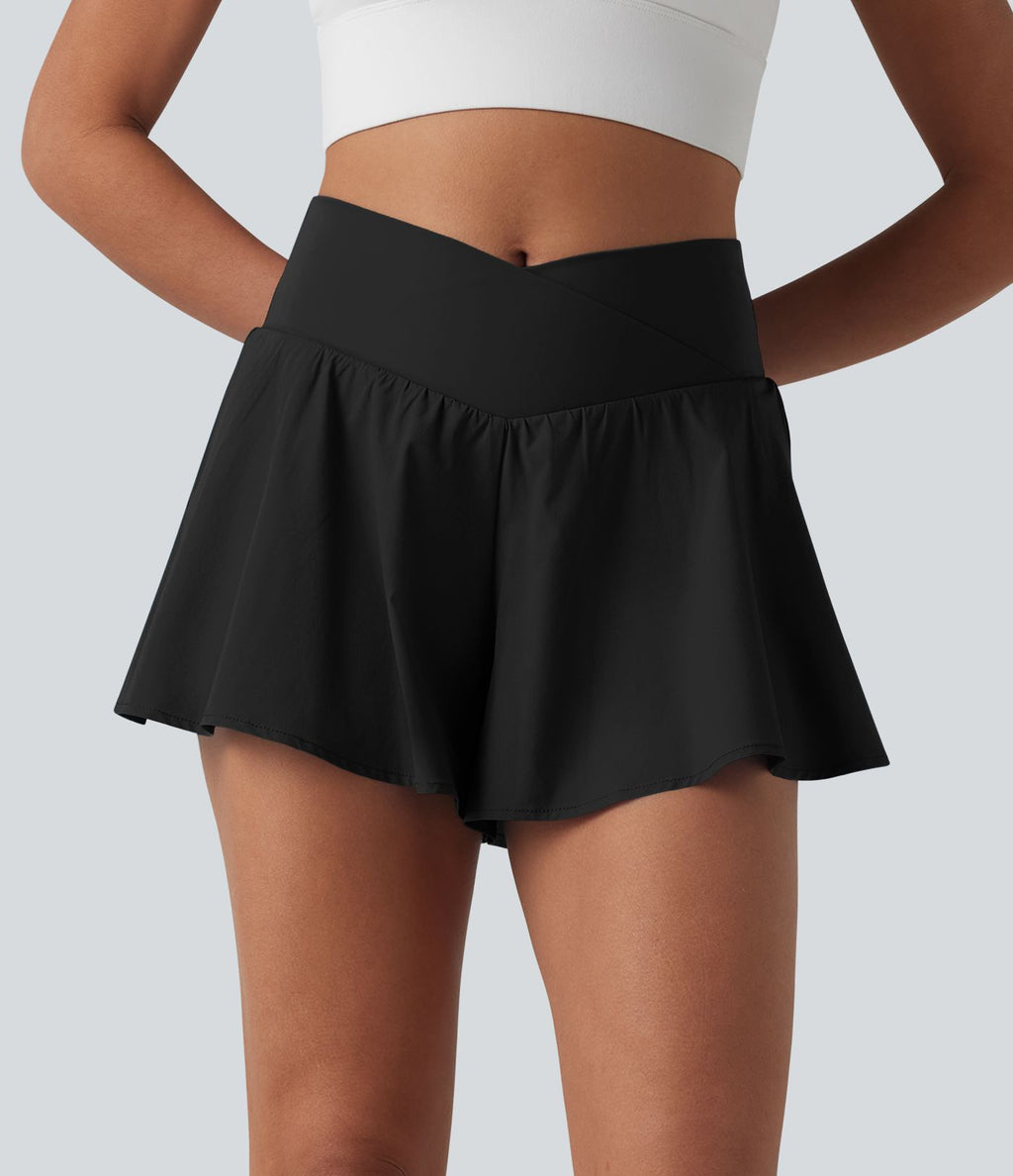 Breezeful™ Short de course 2-en-1 10 cm taille haute croisée à séchage rapide, avec poches