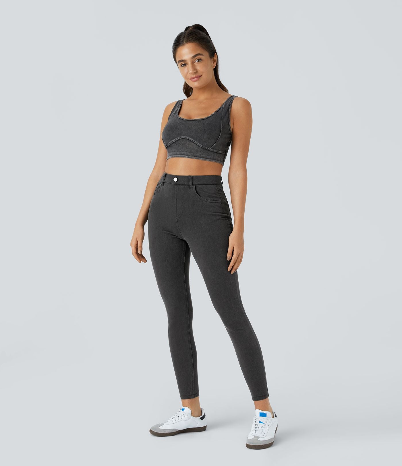 Leggings 7/8 de travail en denim taille haute avec poches Halara Flex™