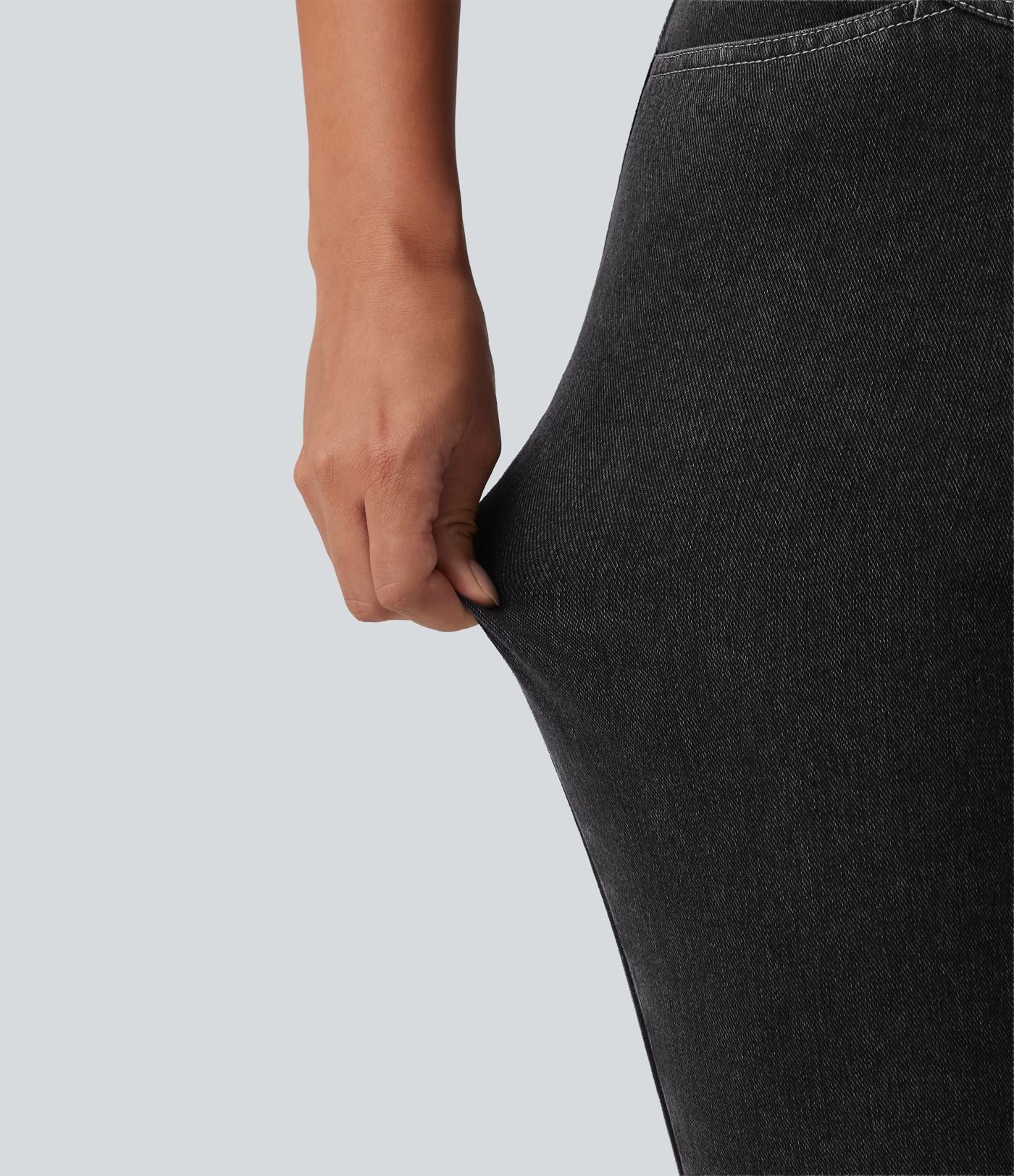 Halara Flex™ Jean slim casual capri taille haute avec fentes et poches