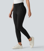 Pantalon skinny taille haute à chevrons pour le golf avec poches
