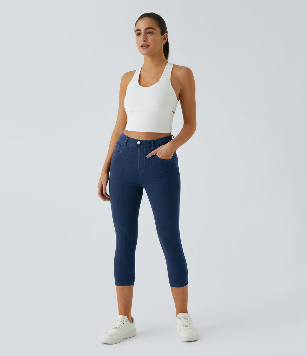 Halara Flex™ Jegging Casual Capri Extensible à Poches Multiples Taille Haute