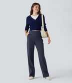 Pantalon coupe droite SoftlyZero™ Plush thermique taille haute avec poches zippées