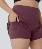 Short 8,8cm Sport Grande Taille 2 en 1 avec Poches Arrière et Poches Latérales Cachées