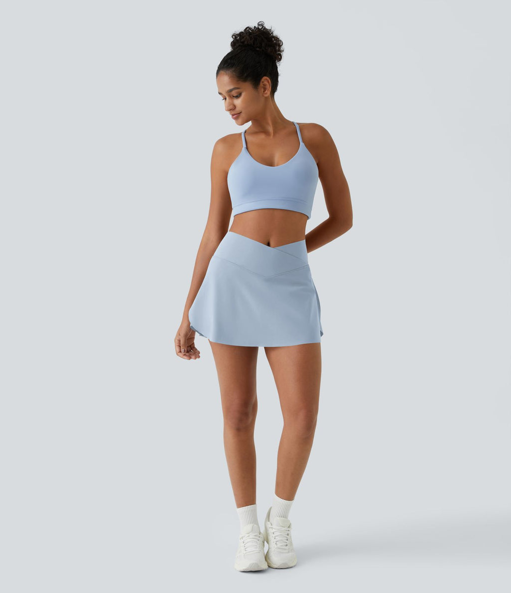 Jupe de tennis mini 2-en-1 quotidienne SoftlyZero™ Airy avec croisement, poche latérale et effet frais InstantCool, Lucid, protection solaire UPF50+