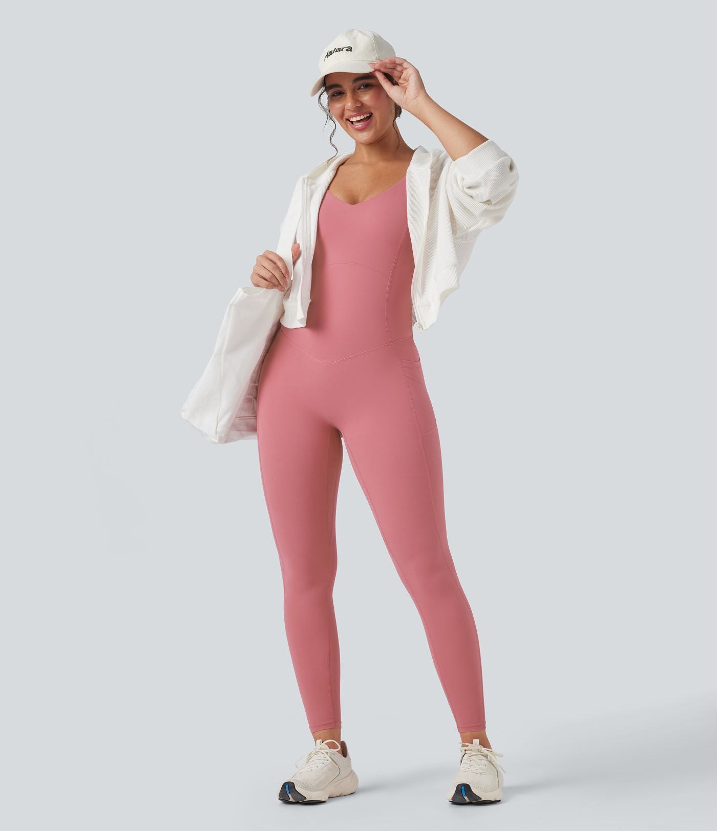 Combinaison de sport Halara UltraSculpt™ col V gainante push-up à poches