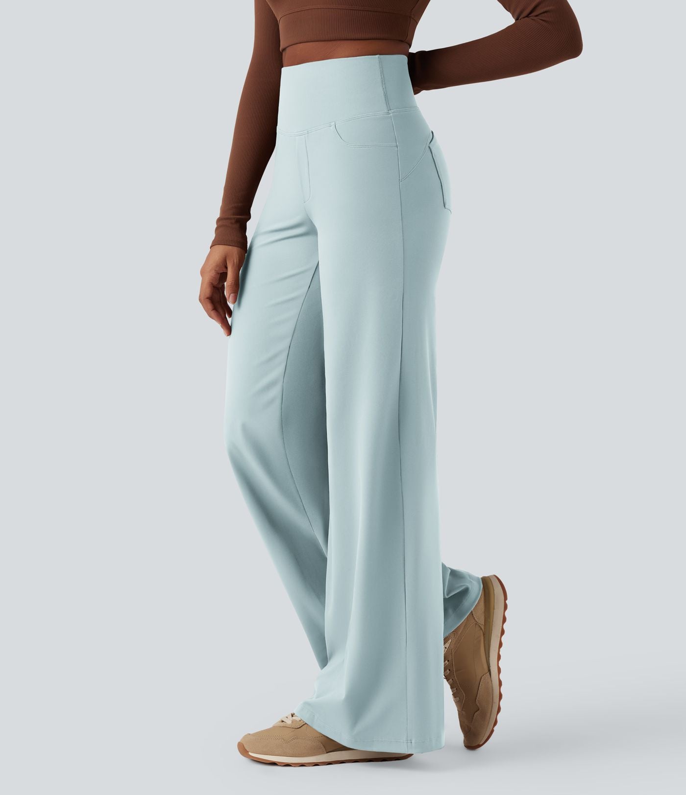 Pantalon yoga large gainant taille haute DayStretch avec poches