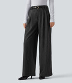 Pantalon de travail Halara Flex™ ample à rayures, taille haute, avec poches