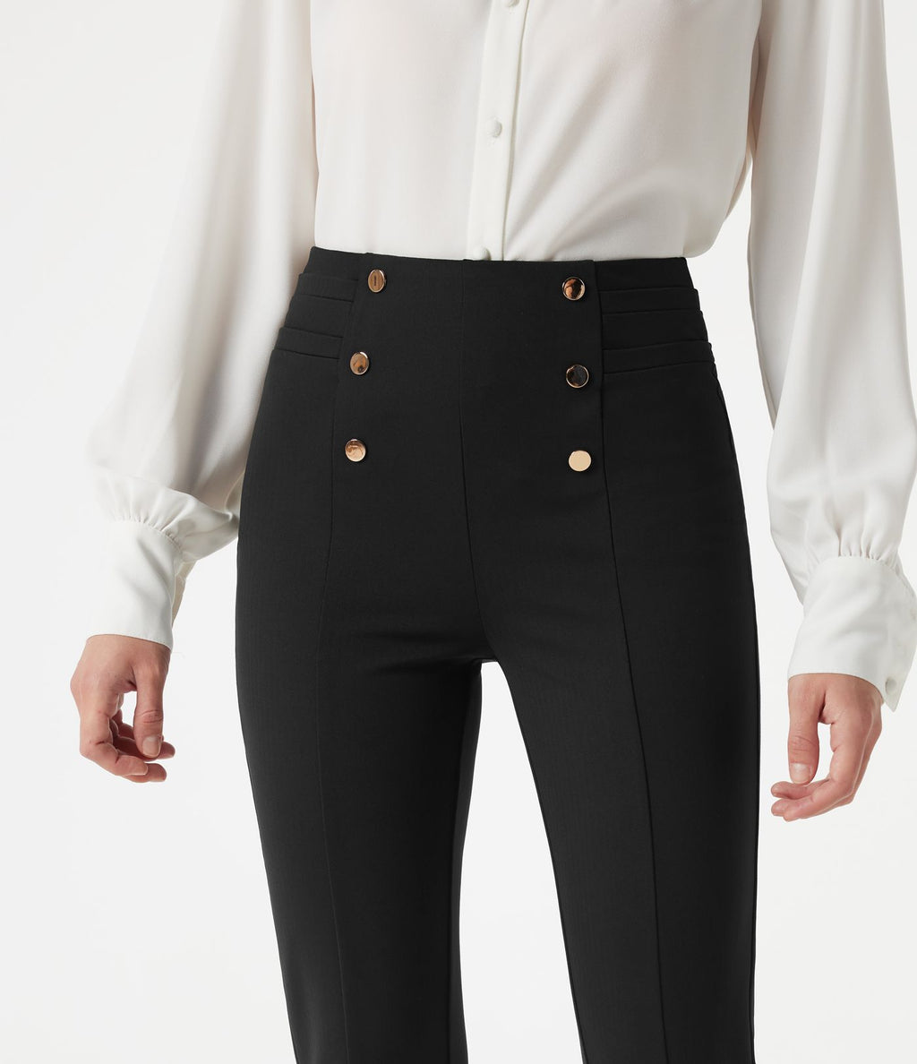 Pantalon Halara Flex™ taille haute esprit bureau à motif chevrons avec poches