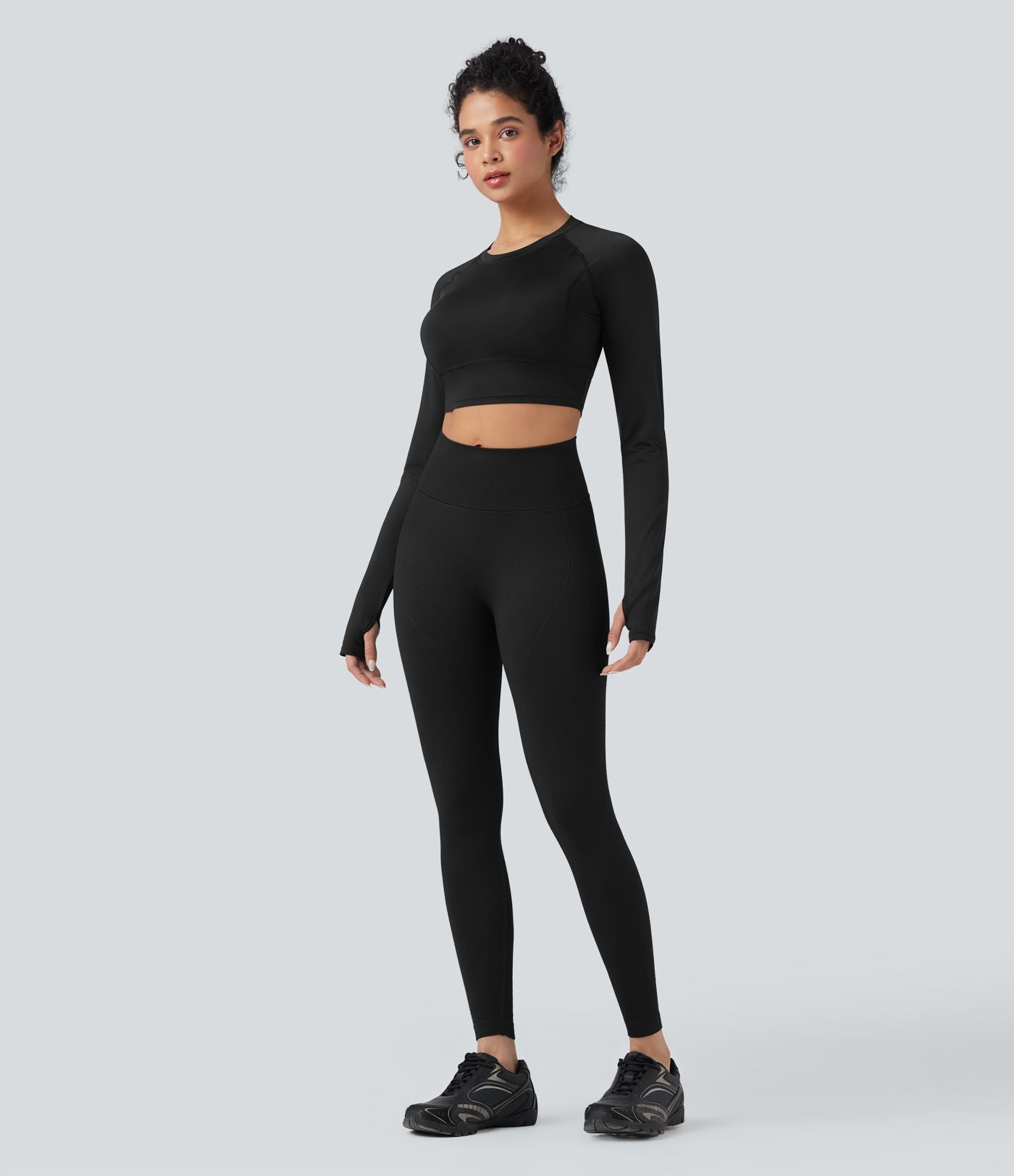 Legging yoga 7/8 gainant effet push-up taille haute sans couture OneForm Seamless Flow