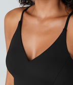 Breezeful™ Combishort Dos Nu Poche Zippée Invisible Sur le Côté Jambe Large Séchage Rapide