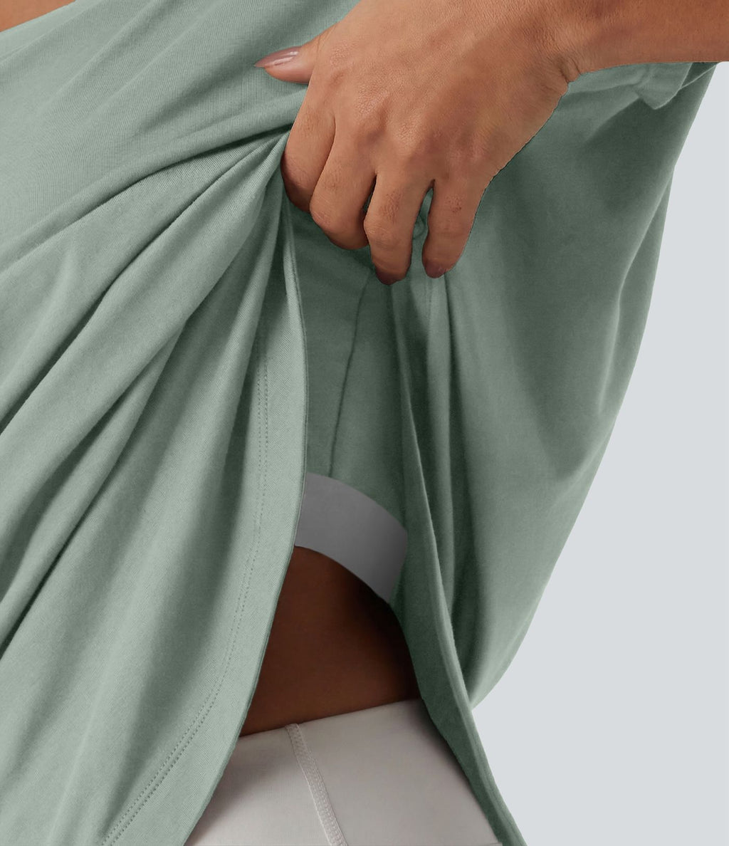 Top de sport yoga asymétrique à épaule dénudée manches courtes ourlet arrondi et coupe asymétrique à séchage rapide – Soutien-gorge intégré