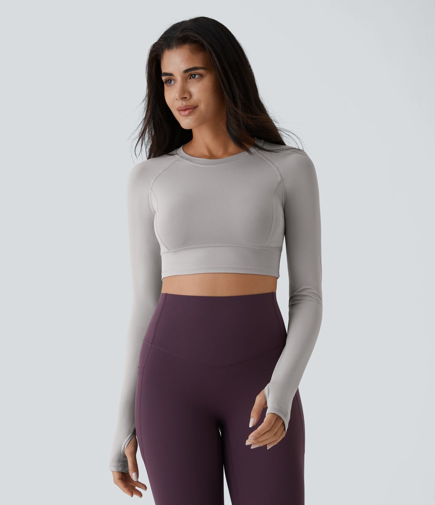Top Sport Yoga Uni à Trou pour le Pouce Coupe Courte