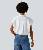 Chemise décontractée col classique manches courtes avec boutonnage