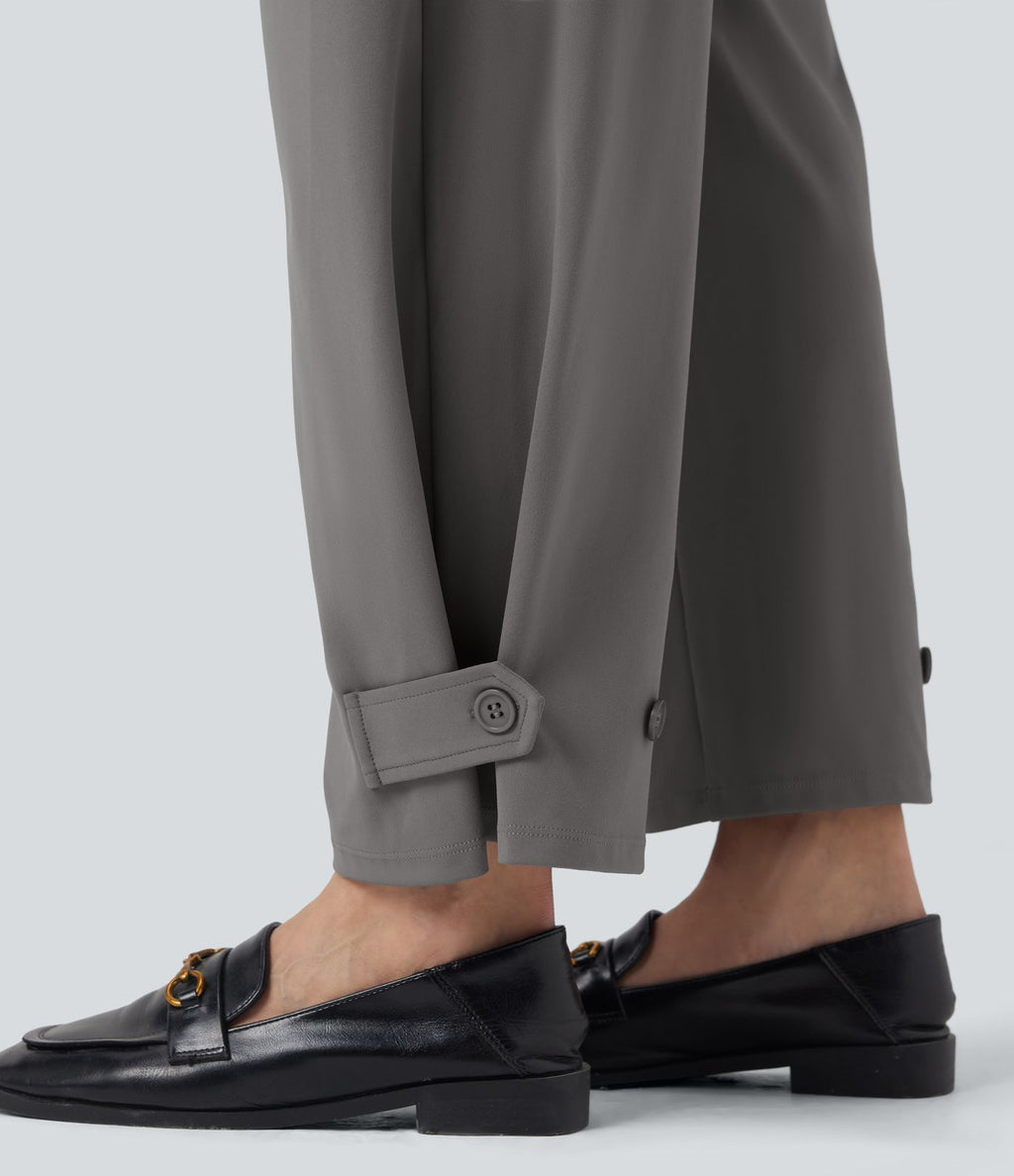 Pantalon de travail fuselé taille moyenne avec largeur ajustable Halara Flex™ DayStretch avec poches