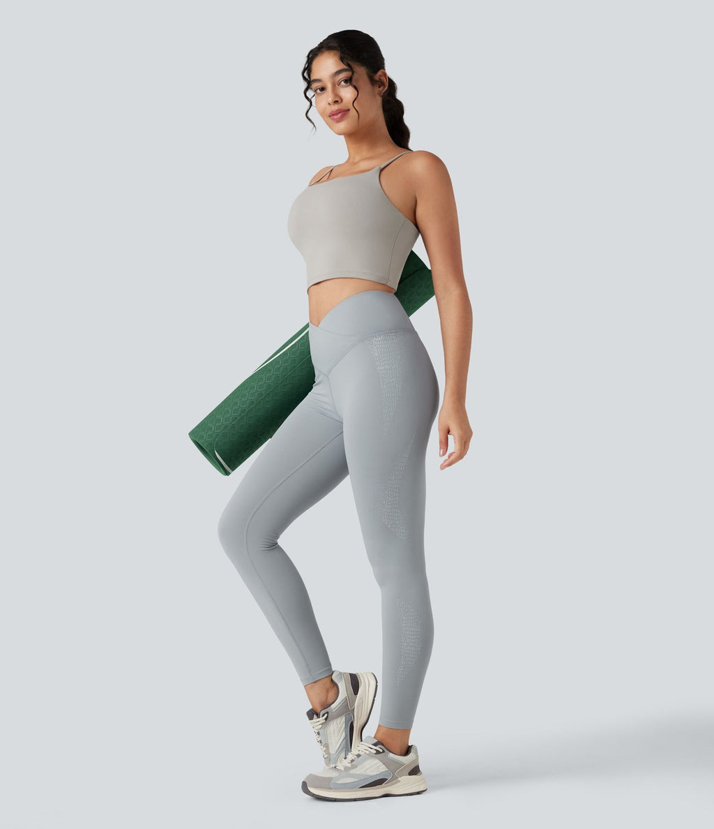 Legging yoga SoftlyZero™ 7/8 skinny taille haute croisée avec poches - UPF50+