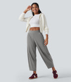 Pantalon 7/8 jambes tonneau taille moyenne DayStretch avec poches