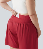 Short de yoga grande taille SoftlyZero™ Airy 2-en-1 taille très haute, à effet frais InstantCool, avec poches, 23 cm