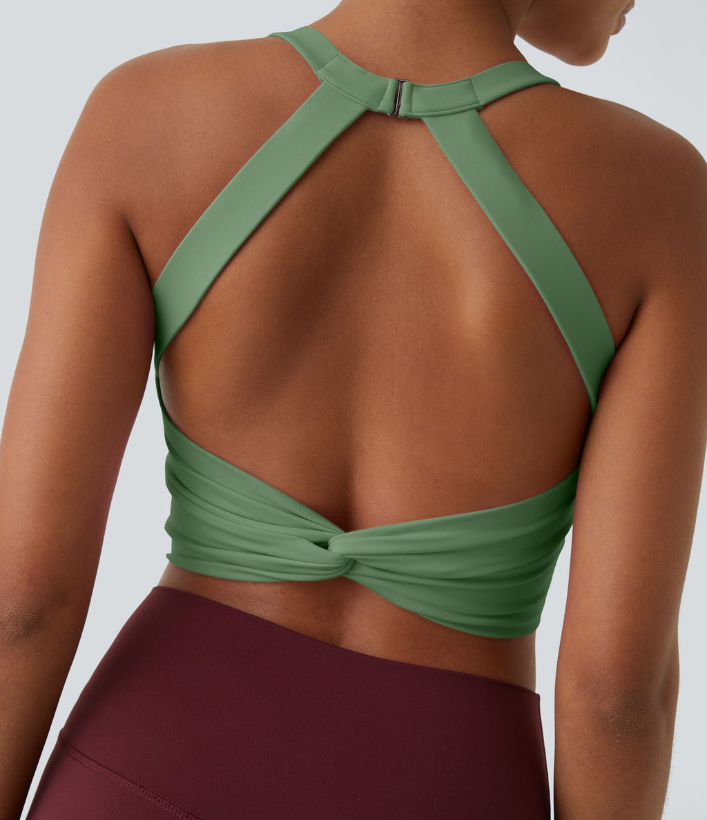 Débardeur yoga court SoftlyZero™ Plush à découpes A-C