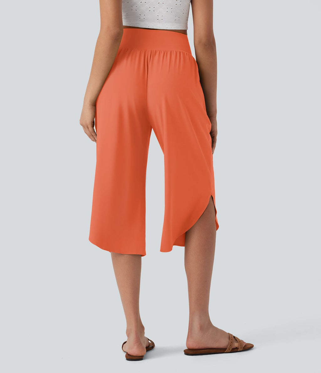 Pantalon corsaire gainant taille haute à ourlet asymétrique et séchage rapide avec poches Breezeful™